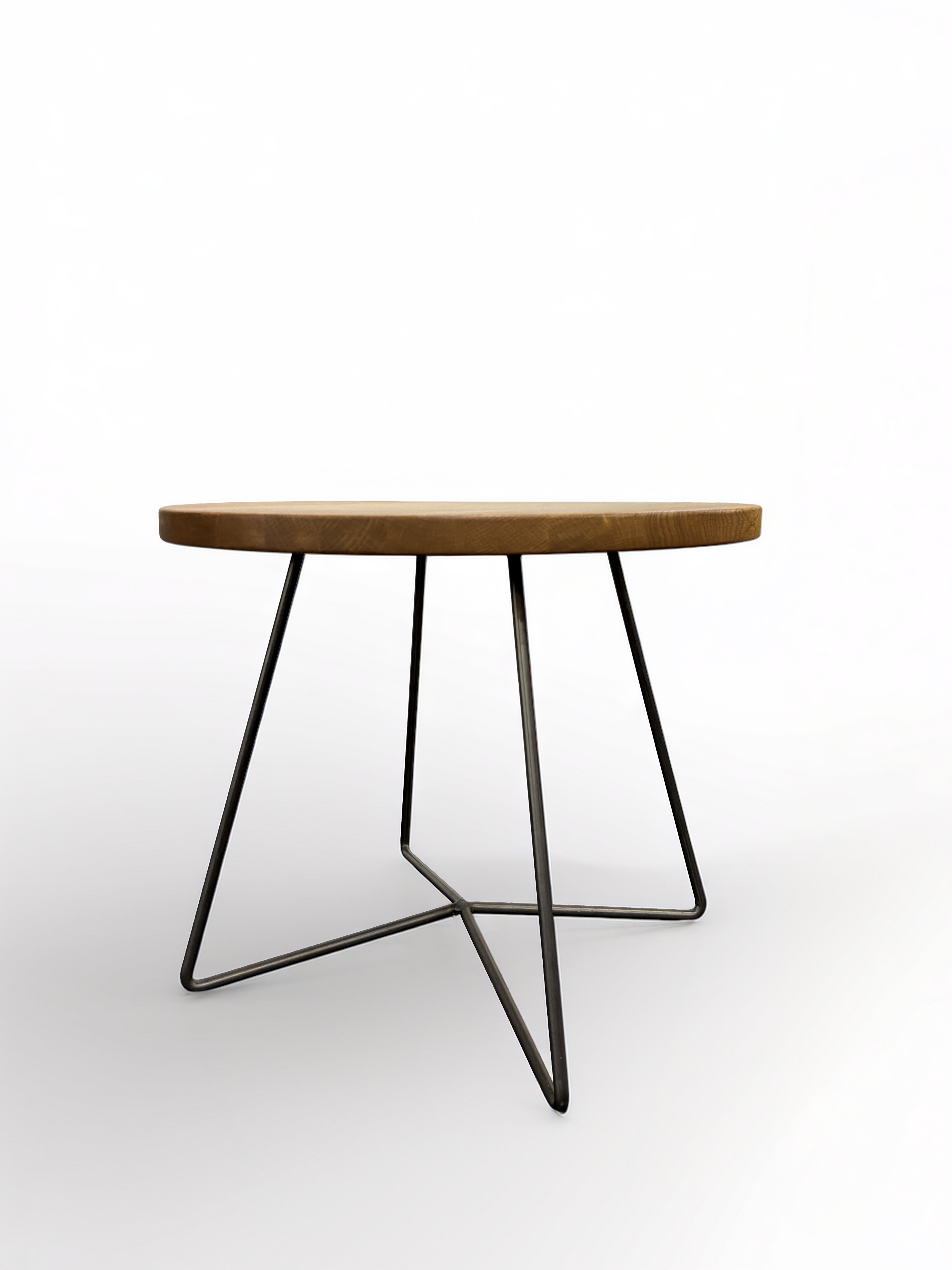 Circular Side Table with Metal Legs